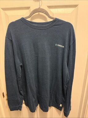 Magellan Outdoors Classic Long Sleeve Crew in Navy Blue with White Logo